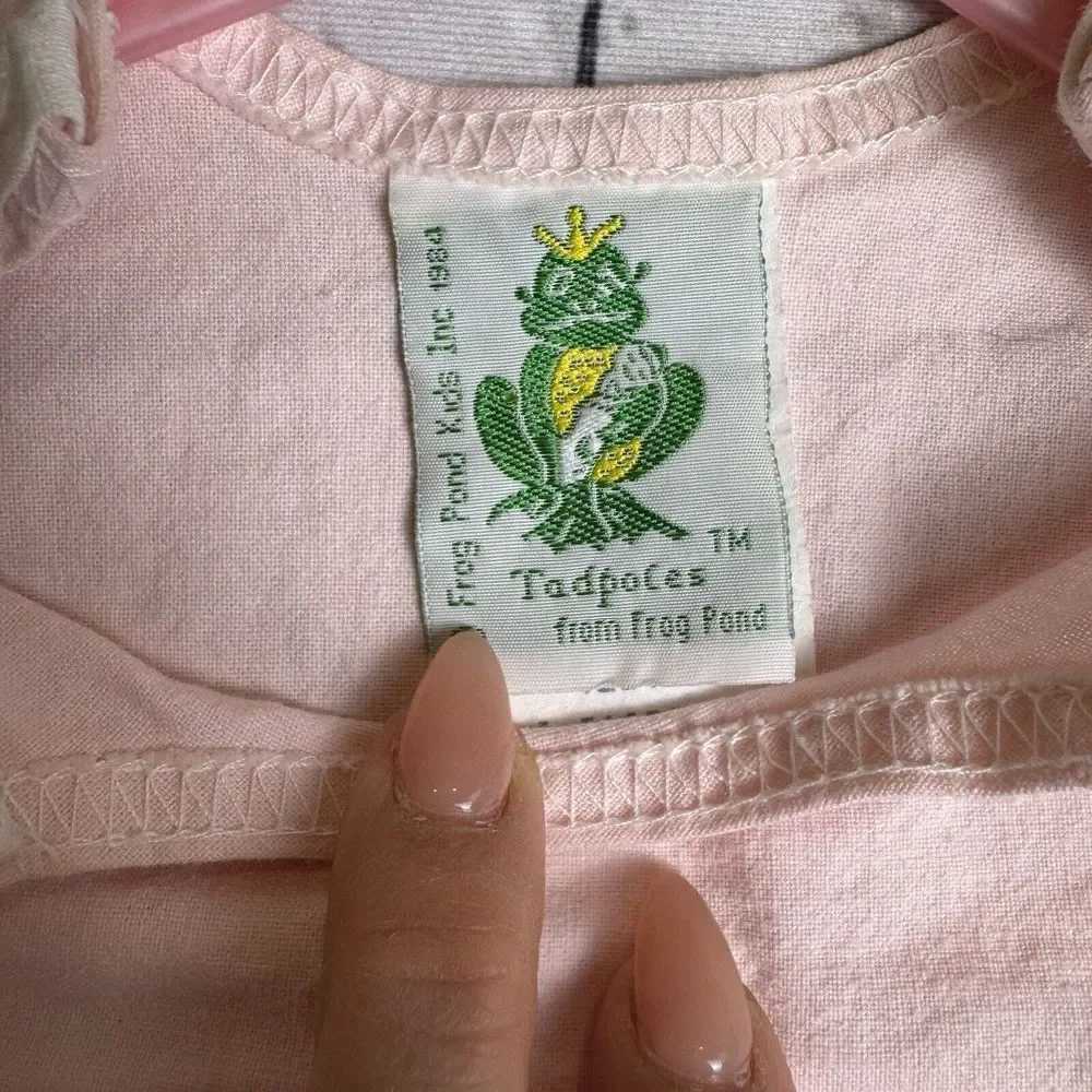 VTG Tadpoles by Frog Pond Romper One Piece Cotton Pink Mama Baby Duck 6 Mos 1984